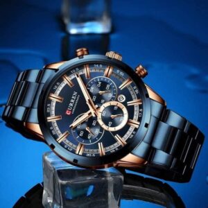 CURREN Royal Blue Stainless Steel Chronograph Watch For Men