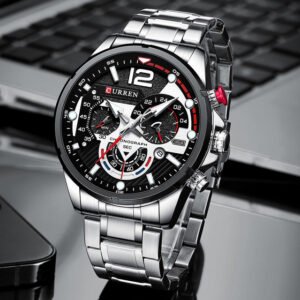 CURREN Silver Luxury Brand Sport Wristwatches For Man