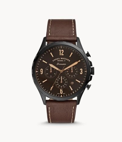 Fossil Forrester Chronograph Brown Leather Watch - FS5608