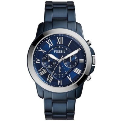 Fossil Grant Chronograph Blue Dial Blue Stainless Steel Watch For Men - FS5230