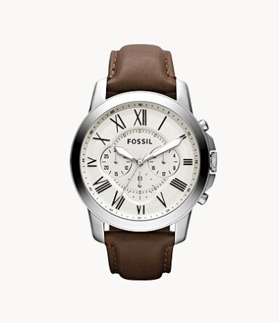 Fossil Mens Grant Brown Leather Watch FS4735