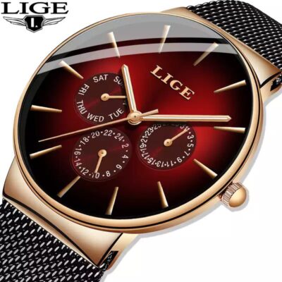 LIGE New Fashion Top Brand Luxury Quartz Watch For Men