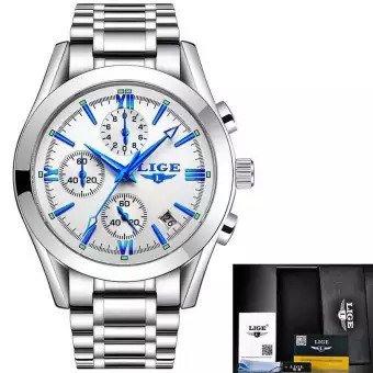 LIGE9839 Top Luxury Brand Sport Quartz Waterproof Chronograph Relogio Masculino Watch