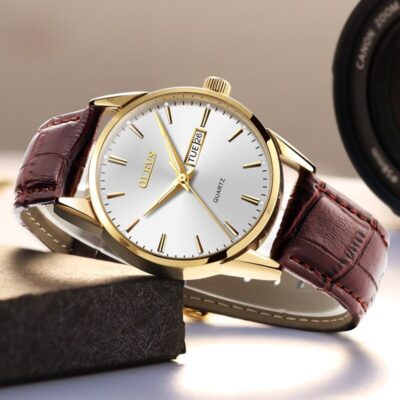 Men Watch Leather Belt Business Relogio Masculino Mens Watches White Dial