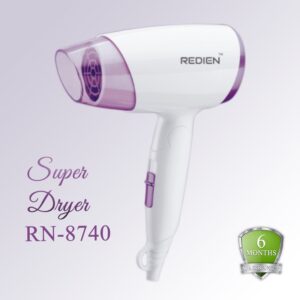 Redien Rn-8740 Silky Shine 1200 W Hot And Normal Air Foldable Hair Dryer