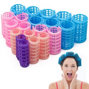 6 Pcs Plastic Hair Rollers DIY Hair Styling Tools Hairdressing Curlers Clips-orange, purple, green