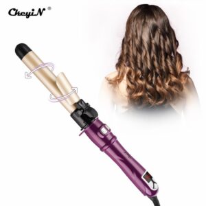 CkeyiN Auto Hair Curler with Adjustable Temperature Curling Iron with LCD Display Dual Voltage for Fast Hair Styling Dual Rolling Directions 28mm HS461