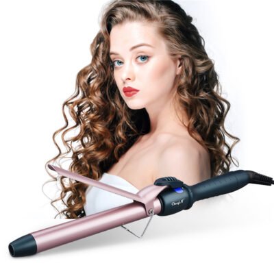 Ckeyin 9mm Professional Tourmaline Ceramic Hair Curler Fast Heating Curling Iron with LCD Display (Purple) HS275M