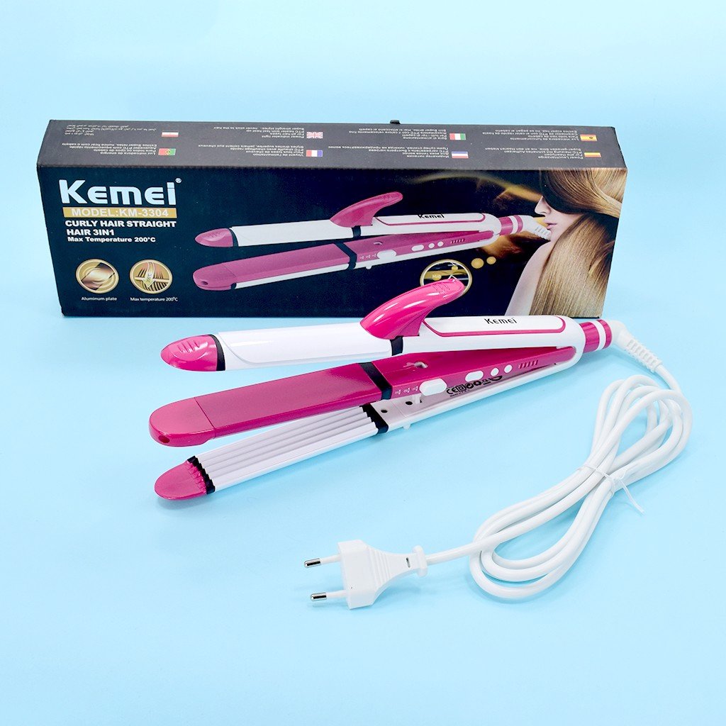 Kemei KM -2209 2 in 1 Creative Hair Straightener Curling Iron