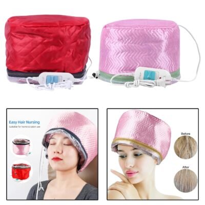 Pink Hair Thermal Treatment Beauty Nourishing Hair Care Hat Steamer SPA Cap NEW
