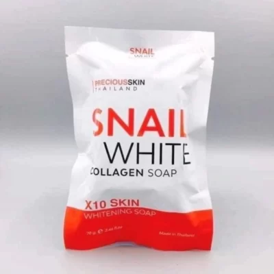 Snail White Collagen Soap is a special soap formulated for skin whitening and getting smooth skin. It will whiten your face and provide you a beautiful and smooth skin within a few weeks. It will provide multiple skins solution and maintain skin solutions. Features of snail white soap Helps to whiten skin. Removes Mesta . Removes any black spots. Removes scars on neck and armpits. It turns whitening from the 1st day. Makes skin bright and beautiful. kills bacteria. can be used both by boys and girls.