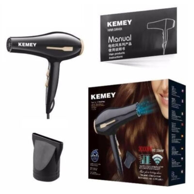 Kemey-KM-2376/2378 -3000W ( 2 in ! ) Powerful-Professional-Heavy-Duty-Hair-Dryer-for-Unisex - Black 1