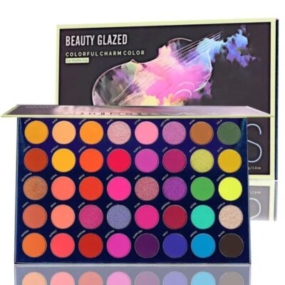 40 Colors Beauty Glazed COLOR VIBES Eyeshadow Palette Purple Olive Green Mette Glitter Makeup Pallete Neon Pigments Pallete 1