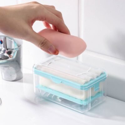 Soap Box Hands Free Foaming Soap Dish Multifunctional Soap Dish Hands Free Foaming Draining Household Storage Box Cleaning Tool 1
