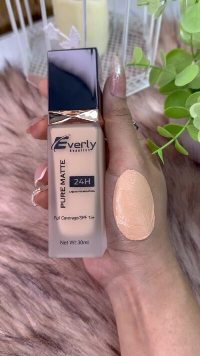 Everly Beauties Pure Matte Full Coverage Liquid Foundation with SPF 15+ - Honey 1