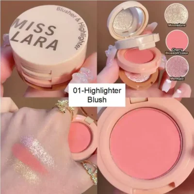 New 3 In 1 Matte Highlighter Blush Palette Pearly Blush Shiny Eyeshadow Multifunctional Face Makeup Palette Female Cosmetics 1