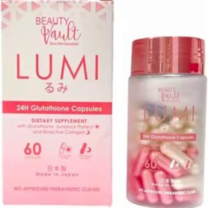 LUMI 24H Glutathione by Beauty Vault offers complete skincare and protection with Glutathione, Sunblock and Bioactive Collagen.